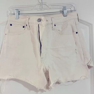 Abercrombie Women's High Rise Cream Shorts